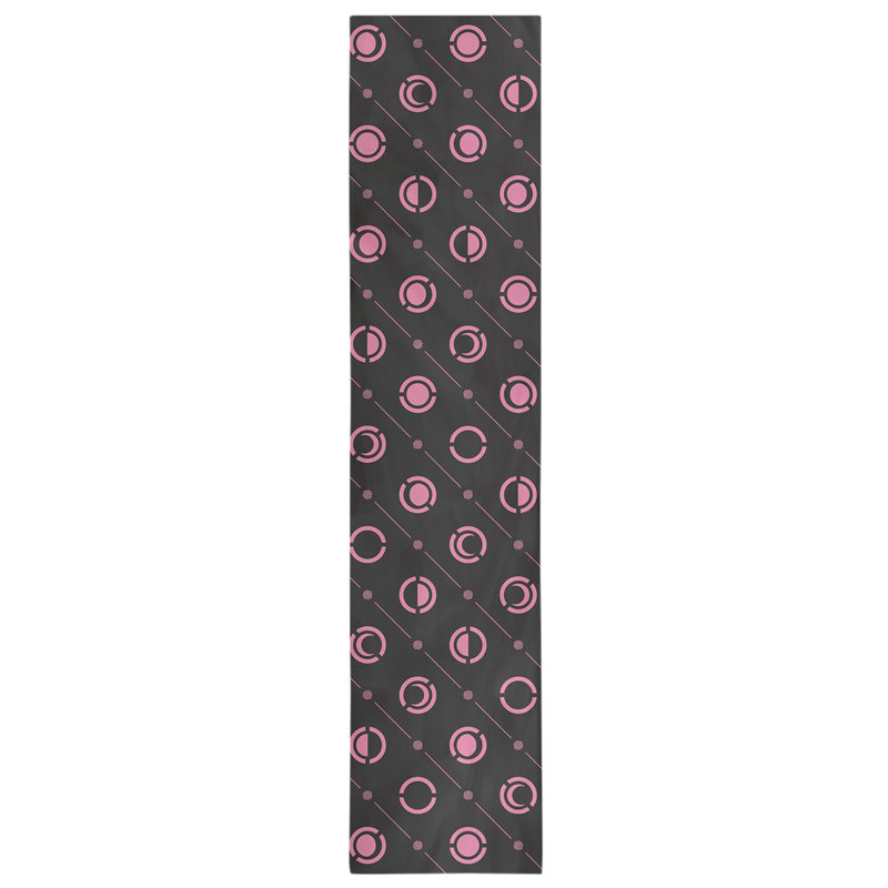 Classic Moon Phases Table Runner, 16" x 72", Ligth Pink/Black