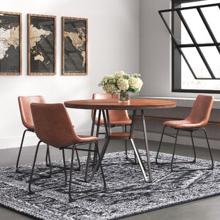 5-Pieces Dining Table Set 47.2 in. Rectangle Beige Wood Top with Metal  Frame Small Space Table and Chairs Set (Seats 4)
