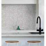 Luxe Haven Marbled Tile 18' L x 20.5" W Peel and Stick Wallpaper Roll