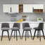  Ensemble de 2 chaises de comptoir pivotantes en tissu de lin moderne avec dossier capitonné, tabourets de bar chics pour îlot de cuisine et salle à manger-1140540956