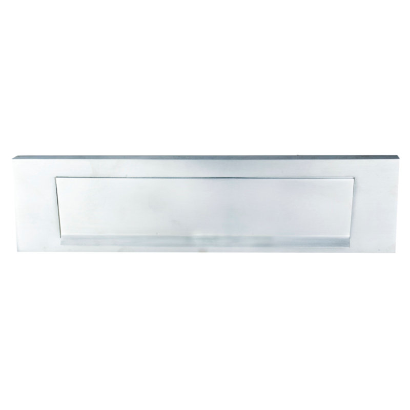 Muscogee Victorian Letter Plate, Satin Chrome, 10.4cm H x 10.4cm W x 30.6cm D