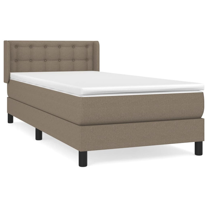 Niall Fabric Bed, European Single (90 x 200cm), Taupe/Black