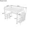 Lit mezzanine blanc en métal pleine grandeur avec bureau en forme de L, lumières sous et à DEL pour une garde-robe de chambre à coucher lumineuse