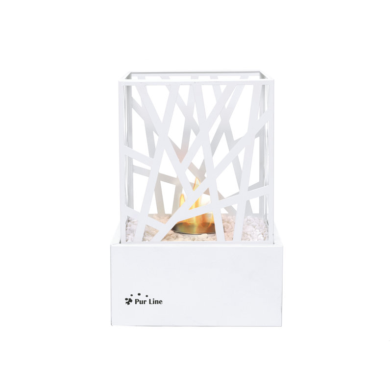 Maeve Metal Bio-Ethanol Outdoor Tabletop Fireplace, White
