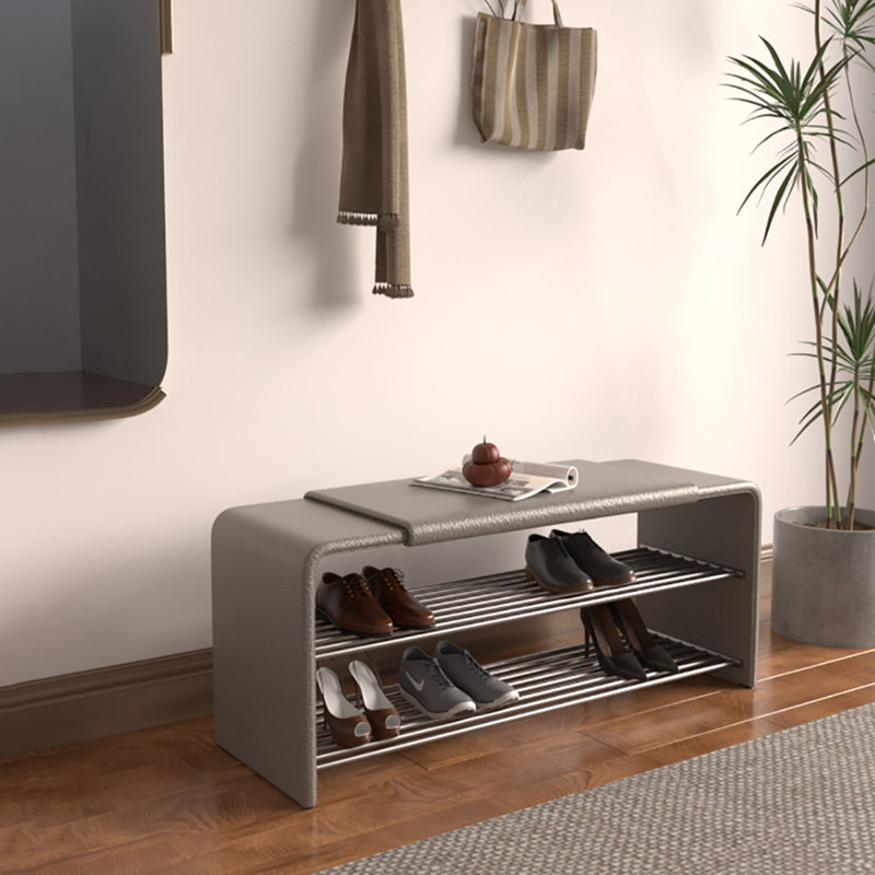 31,5 Tabouret avec range-chaussures, Gris