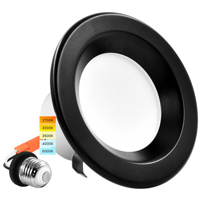 4'' Selectable Color Temperature Dimmable Air-Tight IC Rated LED Retrofit Recessed Lighting Kit