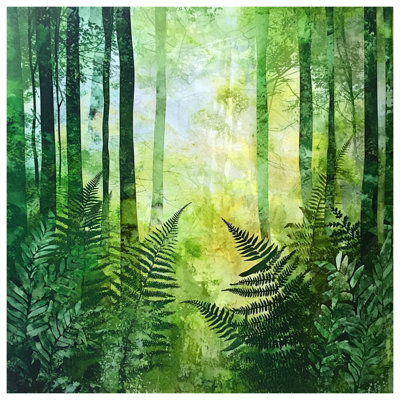 Dense Forest With Ferns Bath Mat