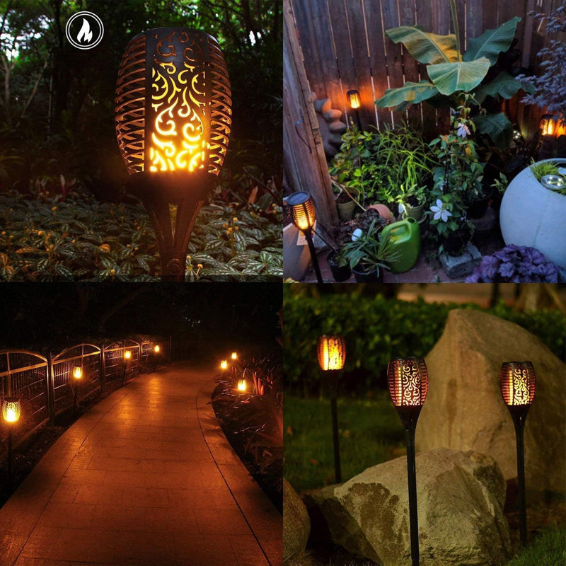 AWW 96 LED Solar Flickering Flame Outdoor Torch Lights