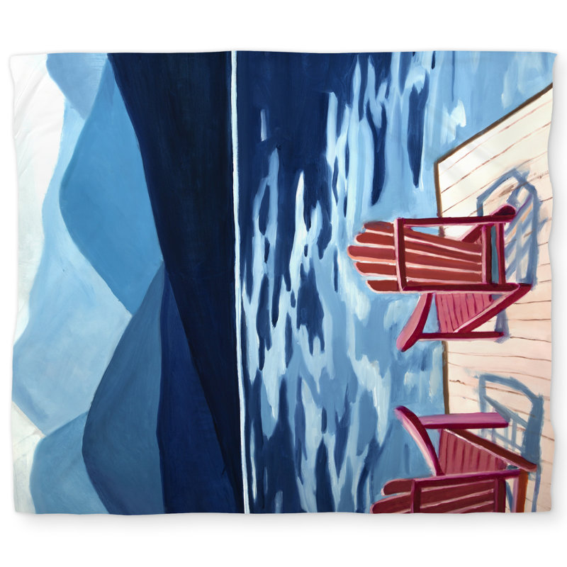 Beige Mountains Scenic King Duvet Cover - Lake & Dock Decor