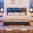 Longan Bed Frame with Reversible Storage Bookcase Headboard, Charging Station and LED Light-112022864-112022870