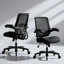 Chaise de bureau ergonomique robuste avec support lombaire et accoudoirs rabattables-1217337732-1216534032