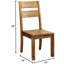 Chaises de salle à manger en bois massif chêne foncé, caractère rustique, 2 pièces, siège à panneau, chaises 2 pièces avec