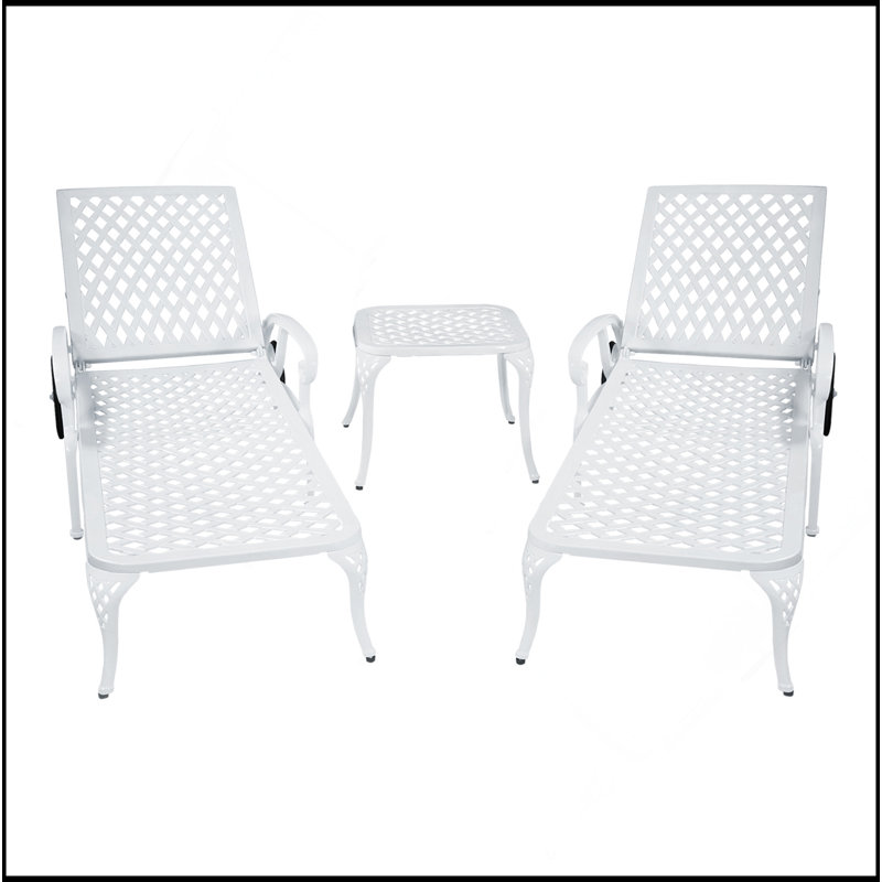 Chaise longue en aluminium coulé 1Pcs, Blanc