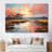 Pink Sunset Over Marsh Wetlands - Lake Wall Art Decor Set-891998564-891998567