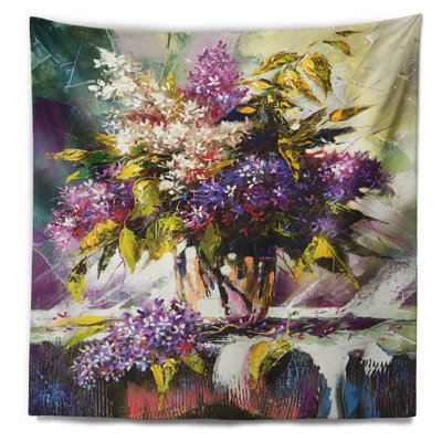 Bouquet de lilas dans une tapisserie de vase Floral