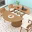 Table de salle à manger extensible de 43,3 po à 59 po pour 4-6, table de salle à manger extensible de style campagnard moderne avec base en bois pour cuisine-1334487830