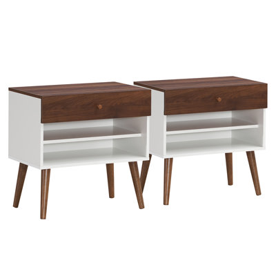 Aurie Nightstand in Walnut/White