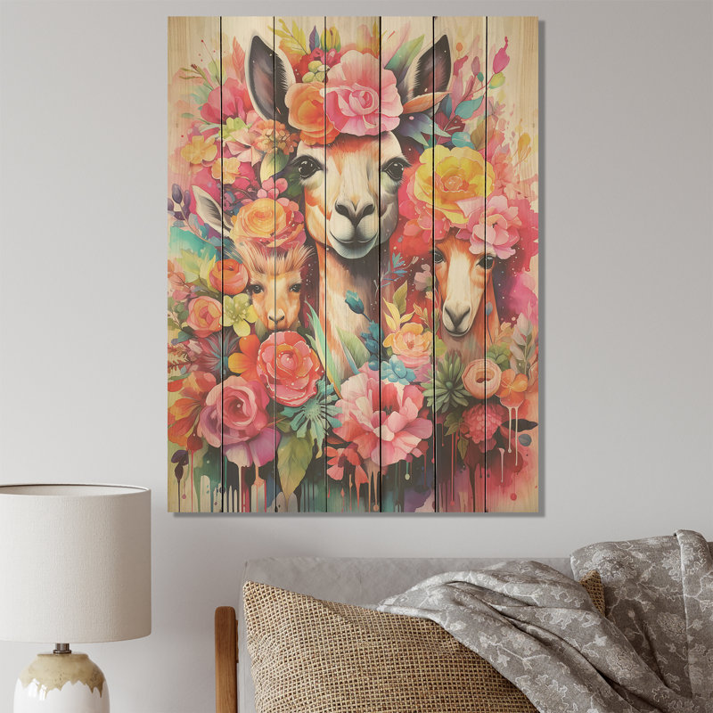 Alpaca Popart Woolen Elegance II - Alpaga sur bois imprimé, H 32 po x l 24 po