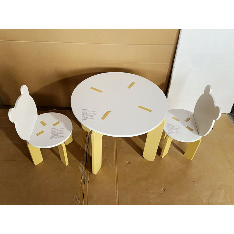 Kids Table And Chair Set, 3-Piece Toddler Table With 2 Chairs For Playroom, Bedroom, Preschool