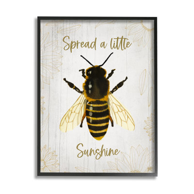 " Spread A Little Sunshine Phrase Country Bumble Bee " by Jackie Quigley