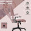 Mobilier de bureau chauffant, fauteuil de velours rose, confortable et ergonomique avec 6 massages vibrants, chauffage lombaire, siège inclinable, siège réglable