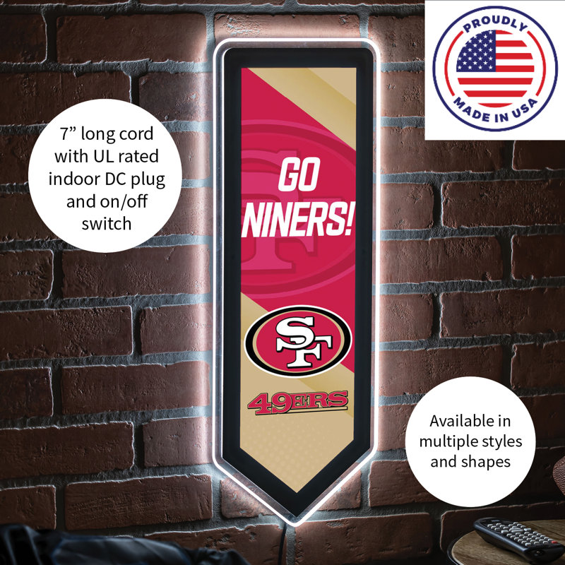 Plaque murale lumineuse NFL, San Francisco 49Ers