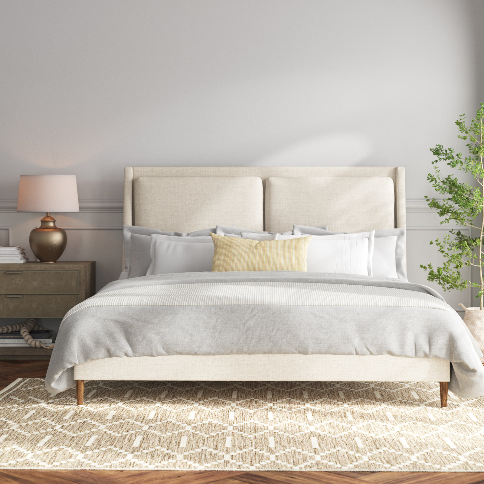 Aurelle Wingback Bed, King, Dover Crescent