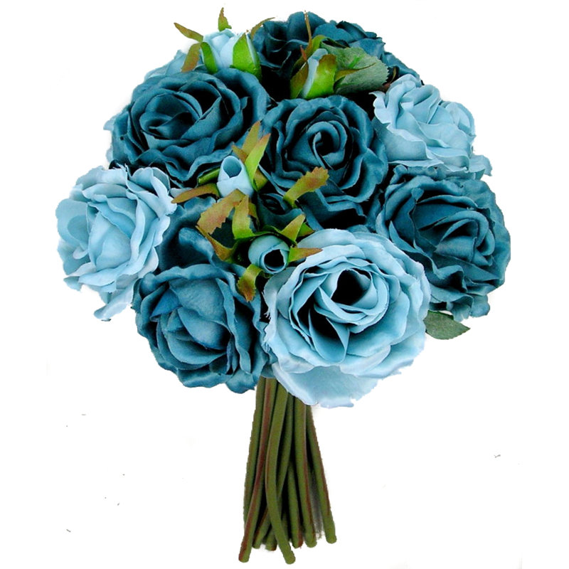 Arrangement floral rose, Mélange sarcelle