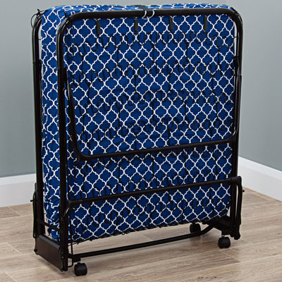 Structure de lit pliante en métal avec matelas en mousse pour les petits espaces