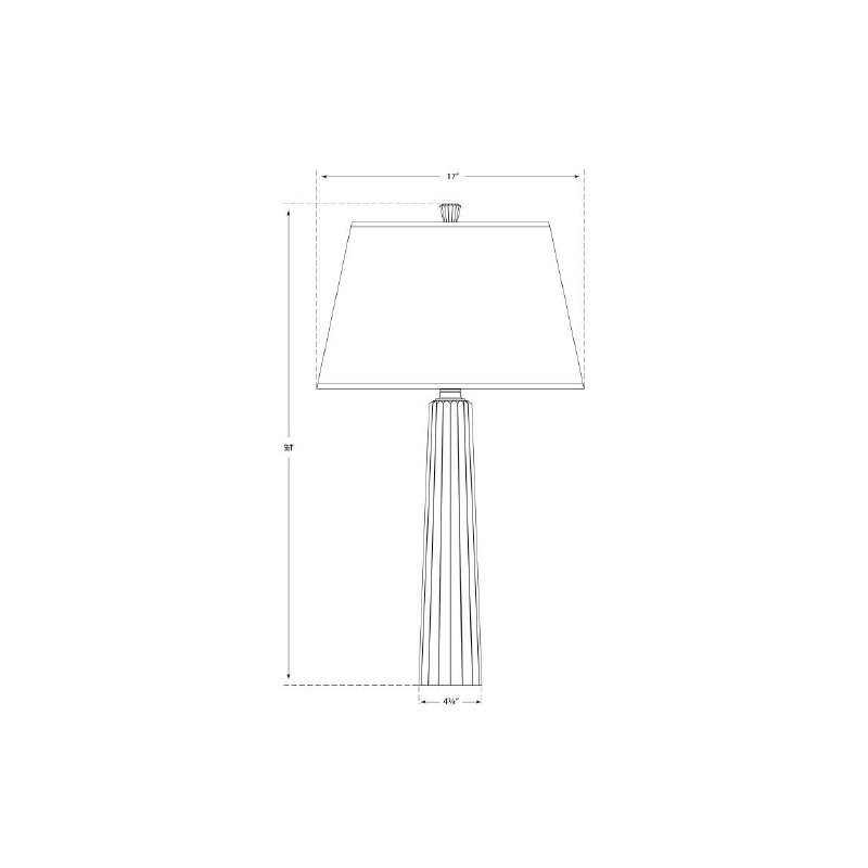 Chapman & Myers Fluted Spire Large Table Lamp, White, Fabric