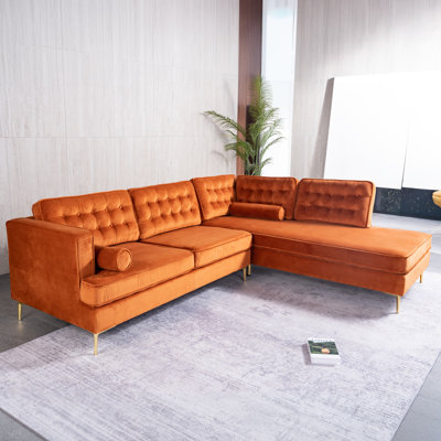 Canapé modulaire 100% en velours capitonné Addilynn