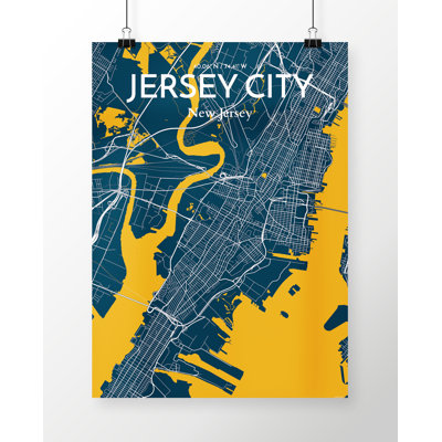 Jersey City City Map - Unframed Graphic Art