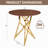 37-Inch Modern Round Dining Table, Small Kitchen Table For 2-4 People, Brown/Walnut Finish With Golden Metal Legs | Gift Idea-1332194691-1332194692
