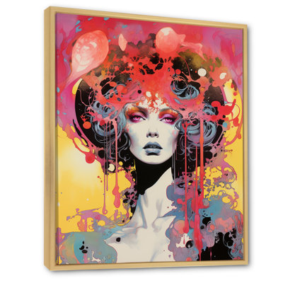 Portrait rétro d'une femme des années 70 - Impression organique colorée