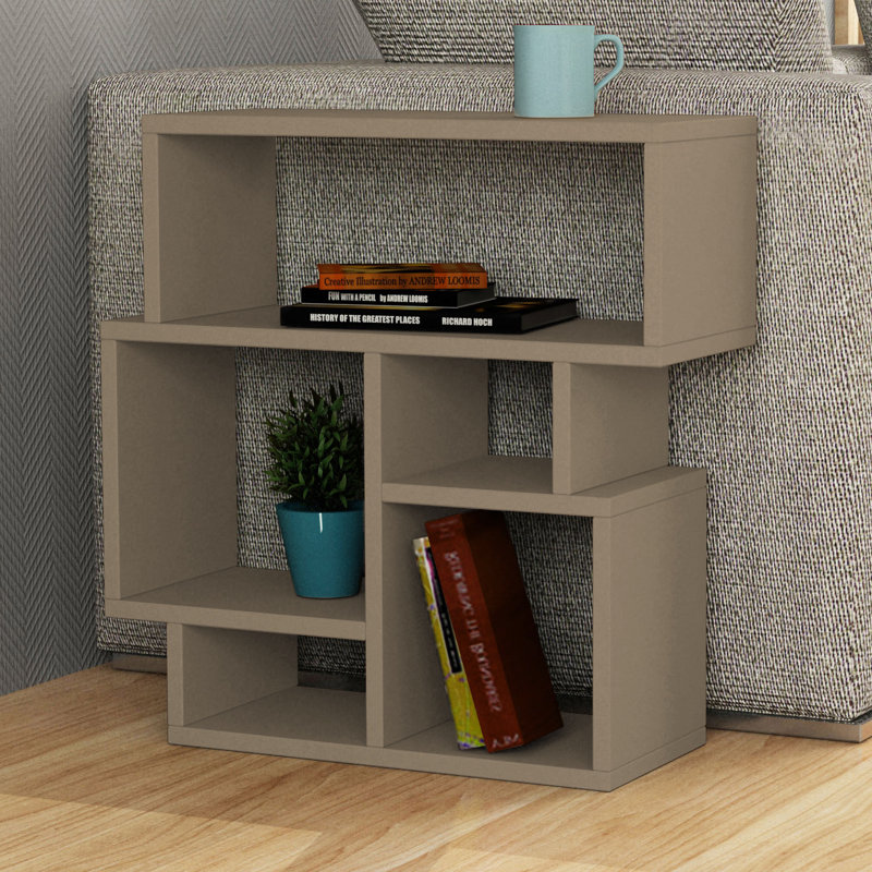 Airlia Floor Shelf End Table, Light Mocha
