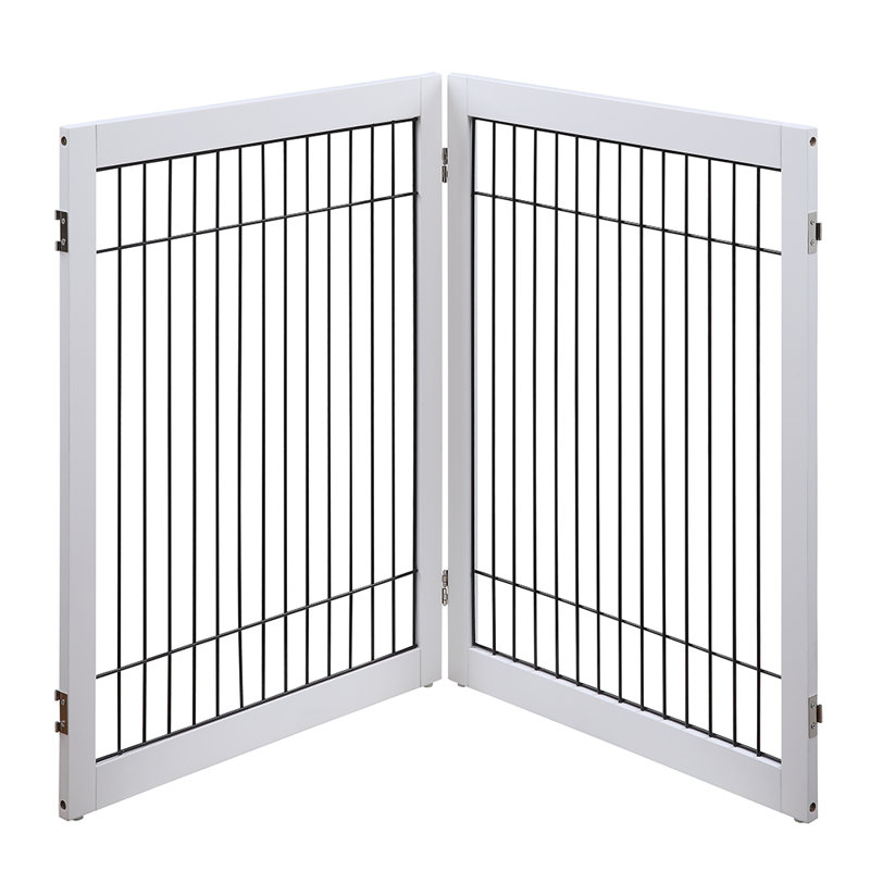 Barrière pour animaux autoportante Fitzgerald, L 43,94 po, Noyer
