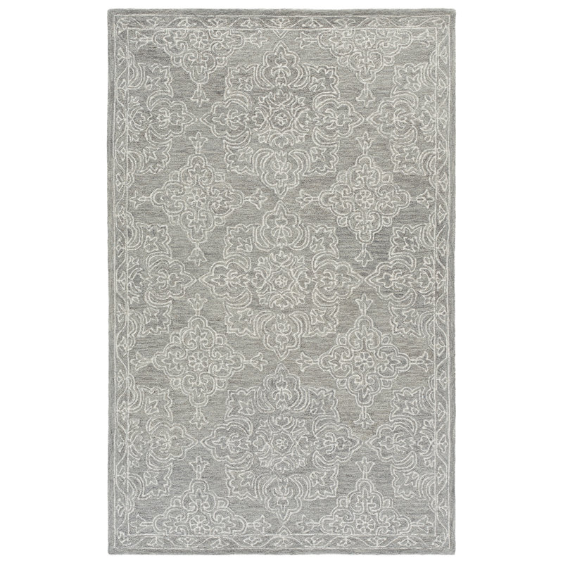 Martha Stewart 3859 Hand Tufted 85% Wool; 15% Cotton Damask Rug, 5'-0" X 8'-0" Rectangle