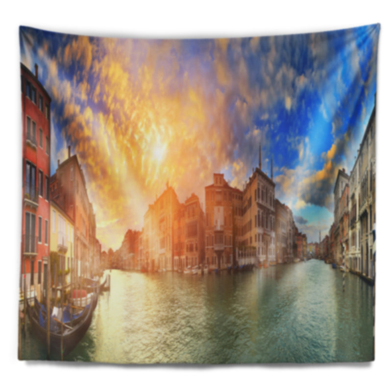 Tapisserie panorama grand canal venice cityscape, H 32 po x l 39 po