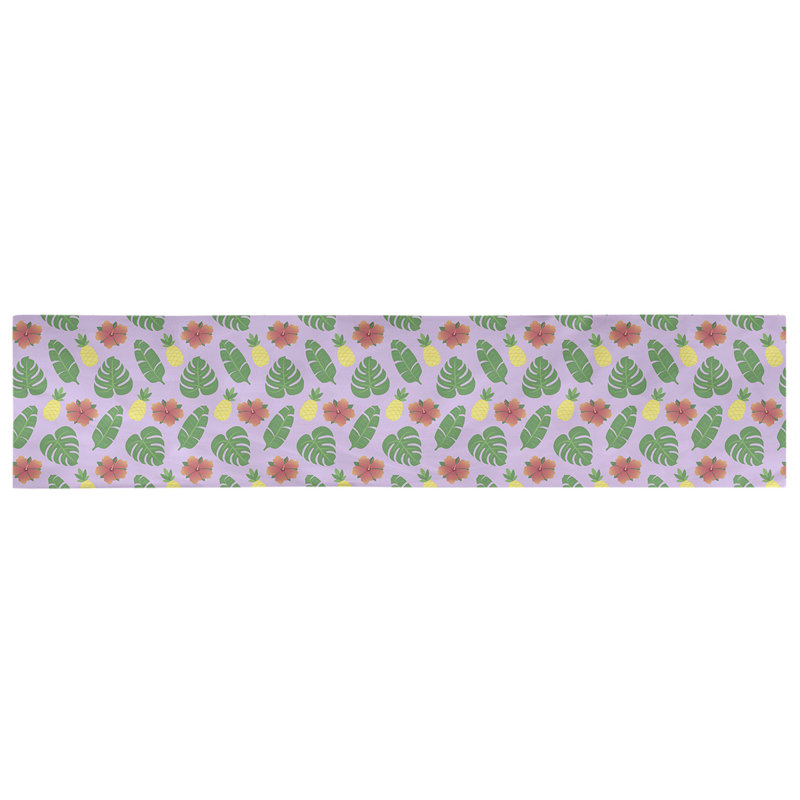 Chemin de table tropical Avicia, 73,5 po x 17,5 po, Mauve / Vert, Polyester