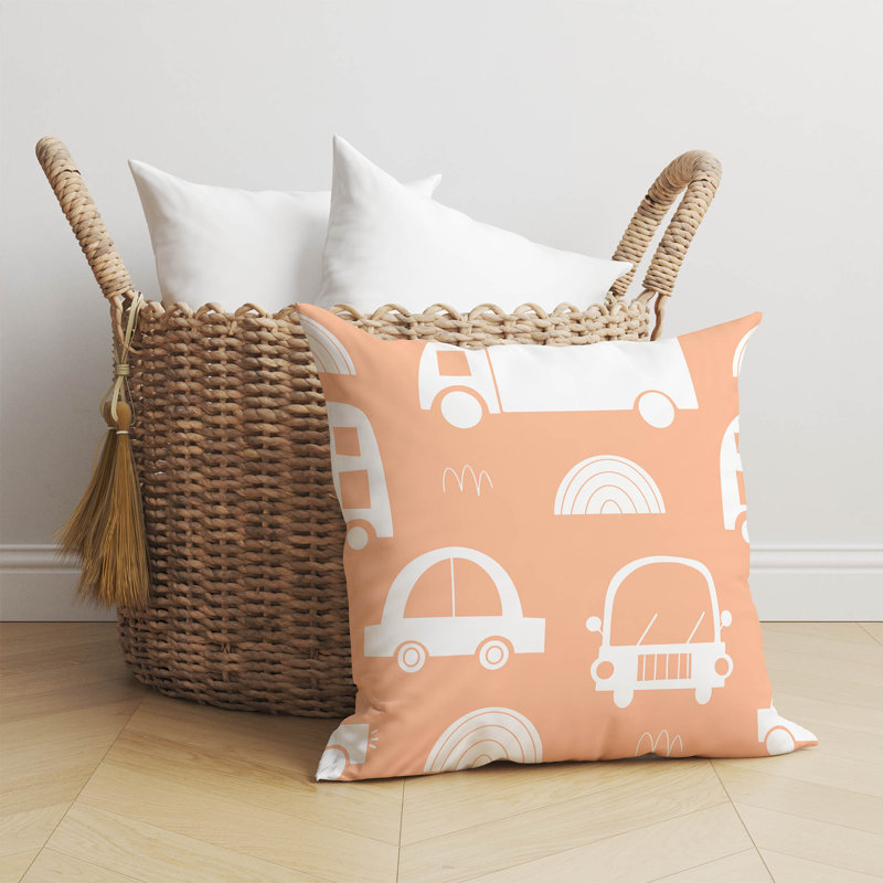 Traffic Throw Pillow, Peach, 26"H x 26"W
