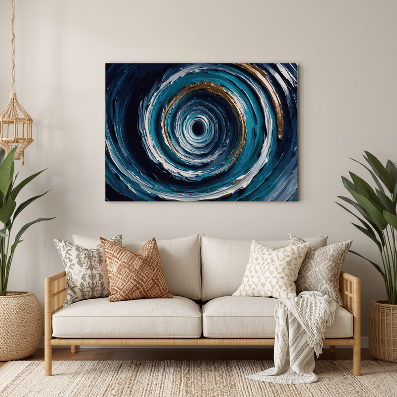 Art mural en métal Sci Fi Wormhole, H 132 po x l 168 po x P 0,05 po