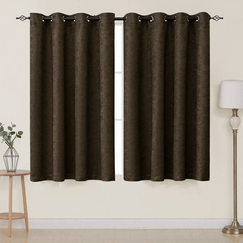 Jayla Blackout Curtain Pair, Olive Brown, 53" W x 63" L
