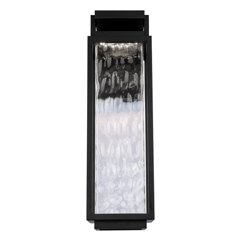 25" Two If By Sea Black Integrated LED Outdoor Armed Sconce, 25" H x 6" W x 7.56" D