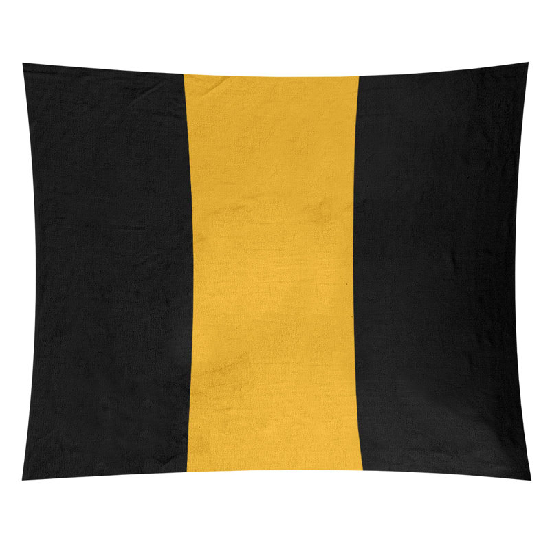 Tapisserie de polyester Pittsburgh, H 68 po x l 80 po, Noir / Pittsburgh Gold / noir