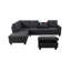 Canapé et chaise longue en lin avec repose-pieds Ahuva-160964621-265731458