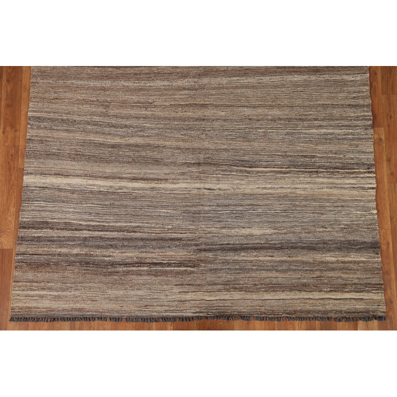 One-of-a-Kind 4'10" X 5'9" New Age Wool Area Rug in Brown