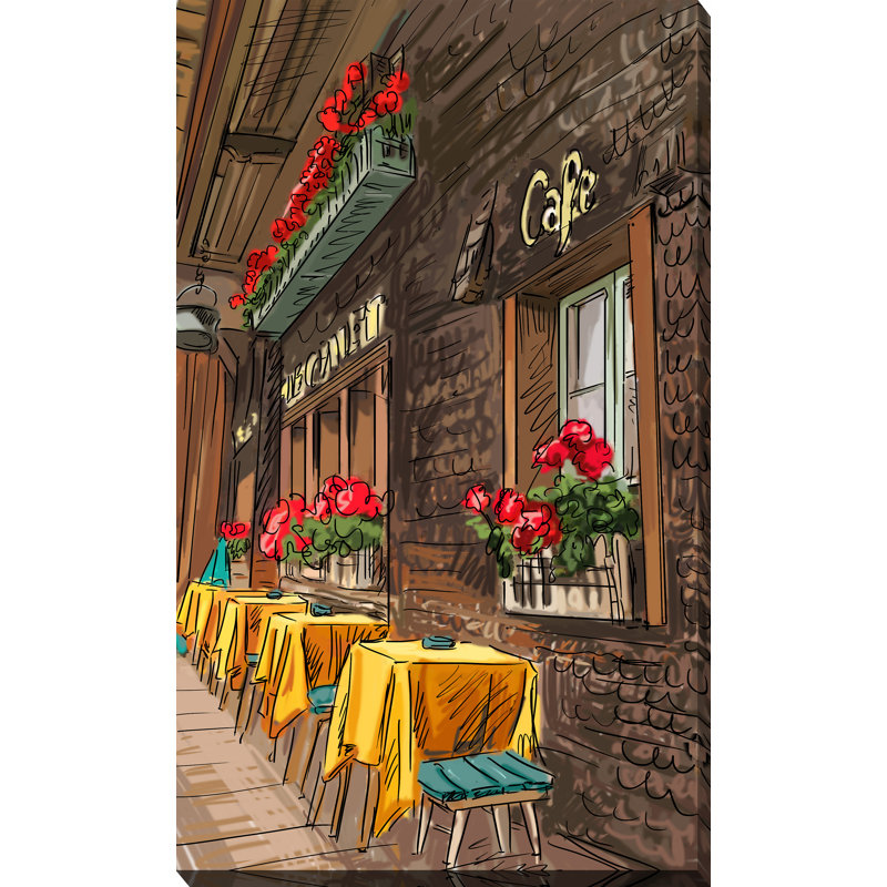« café à paris », impression sur toile tendue, H 48 po x l 28 po x P 1,5 po