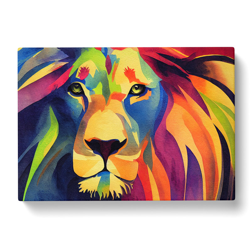 Lion Watercolour Vol.5 Abstract - Wrapped Canvas, 50cm H x 76cm W x 3cm D