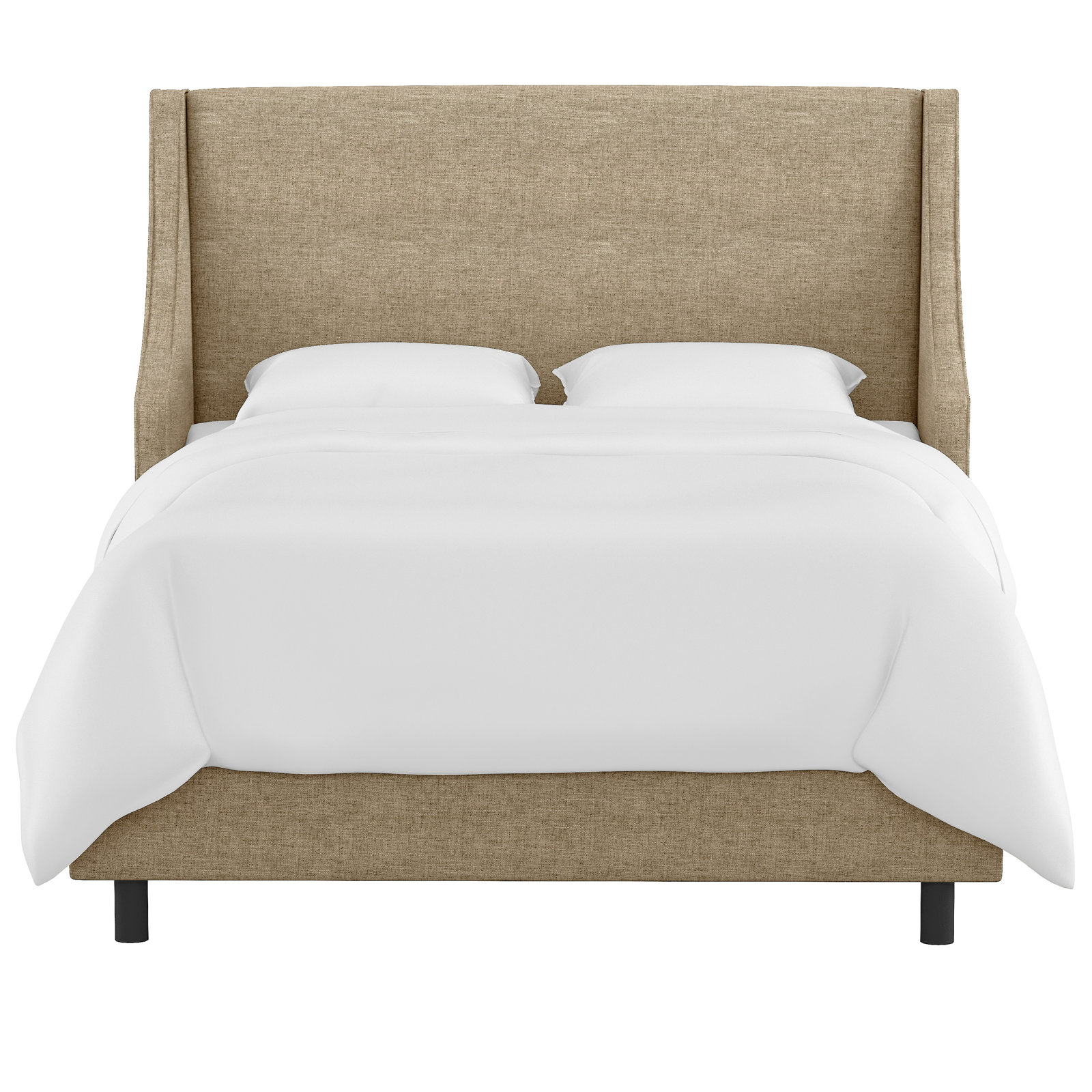 Bernadine Upholstered Wingback Bed, California King, Zuma Natural Textured Linen