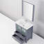 30 po Meuble-lavabo gris foncé avec comptoir en céramique blanc 18,25, robinet et comptoir à 28 miroirs, robinet à un trou en acier inoxydable-387693921